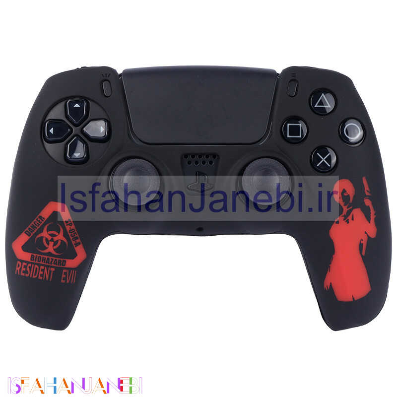 اصفهان جانبی-روکش دسته بازی PS5 طرح Resident Evil زمینه قرمز مشکی کد 2