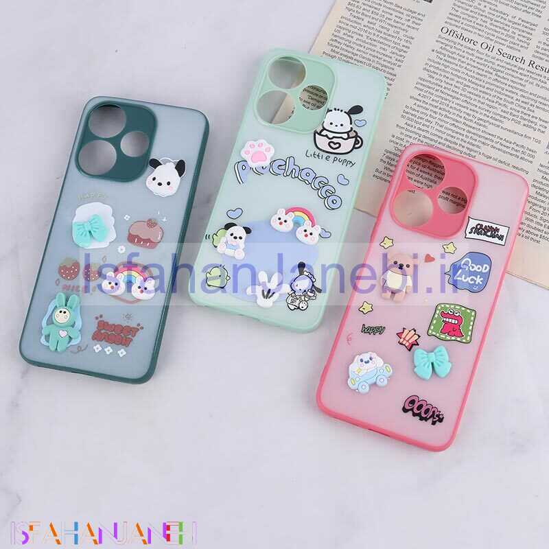 اصفهان جانبی-قاب شاینی شیائومی Redmi 13 4G / Redmi 13 5G عروسک برجسته محافظ لنزدار