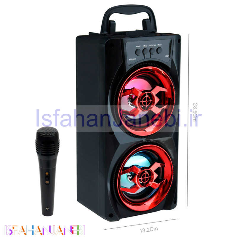 اصفهان جانبی-اسپیکر بلوتوثی رم و فلش خور YD-801 + میکروفون