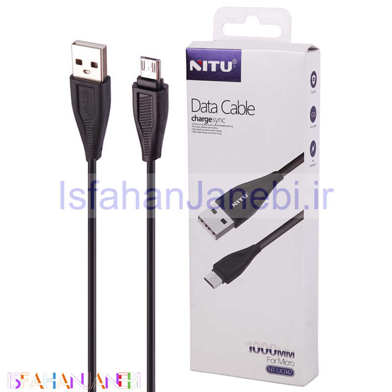 اصفهان جانبی-کابل میکرو یو اس بی فست شارژ Nitu NT-UC042 2.4A 1m