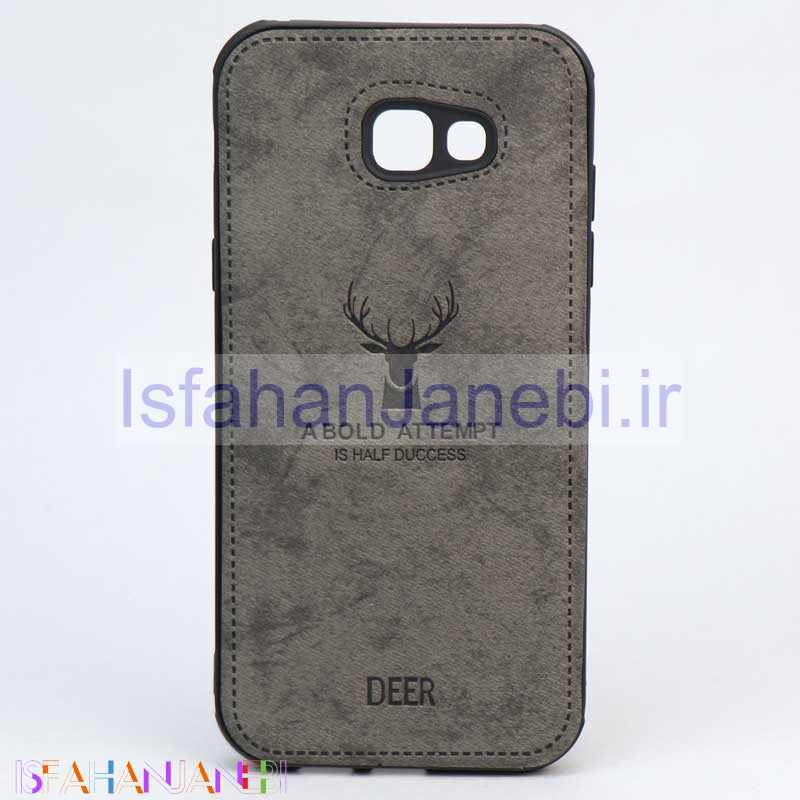 اصفهان جانبی-قاب چرمی طرح گوزن Samsung A7 2017 خاکستری