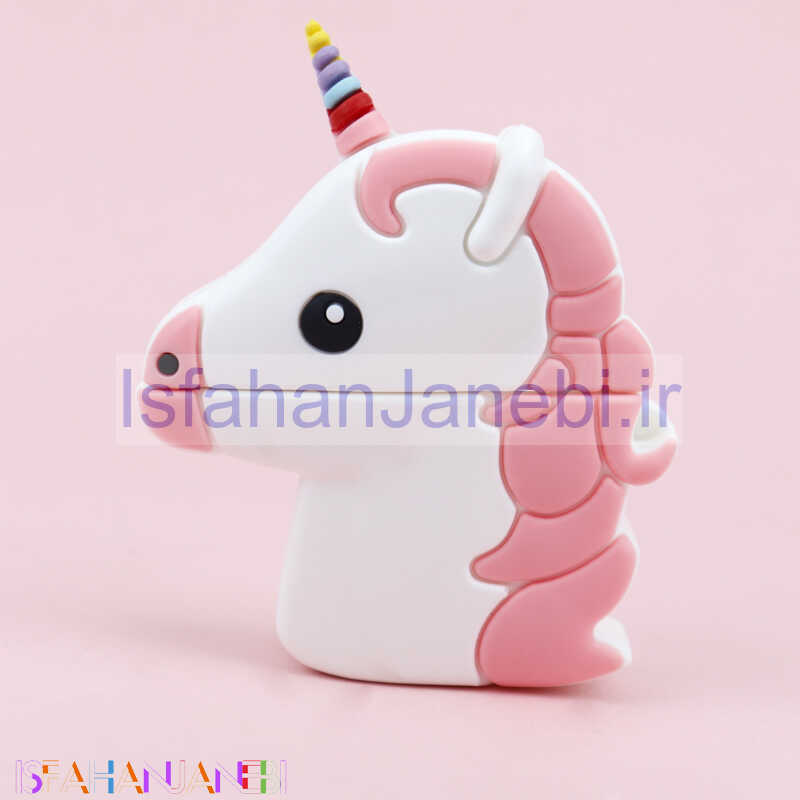 اصفهان جانبی-محافظ ایرپاد سیلیکونی عروسکی یونیکورن صورتی