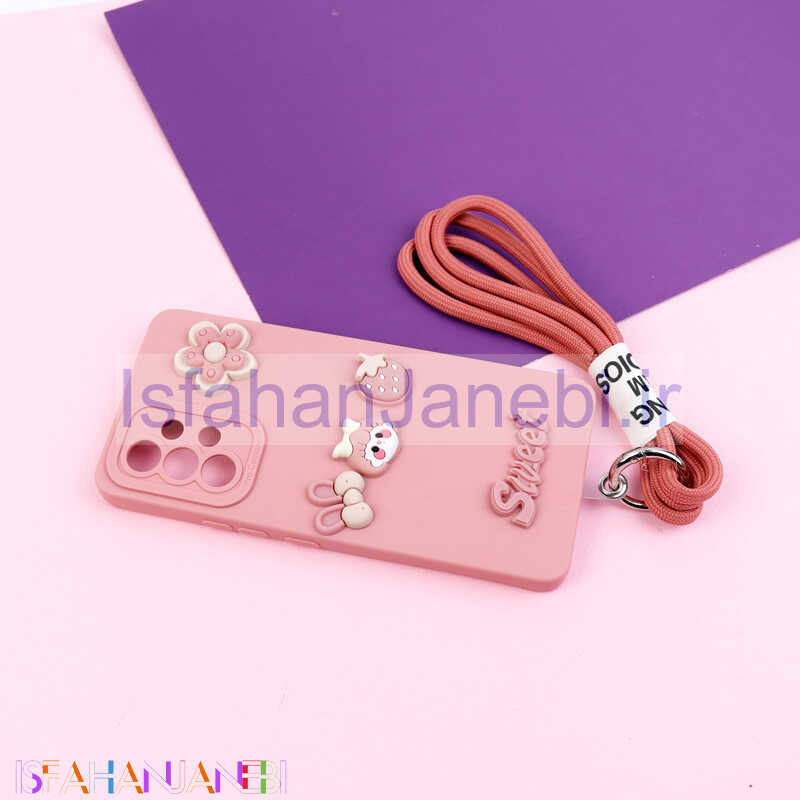 اصفهان جانبی-قاب عروسکی برجسته محافظ لنزدار + بند آویز Samsung Galaxy A53 5G