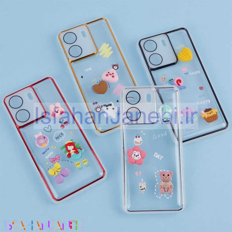 اصفهان جانبی-قاب شفاف عروسک برجسته محافظ لنزدار Xiaomi Redmi 13C / Poco C65