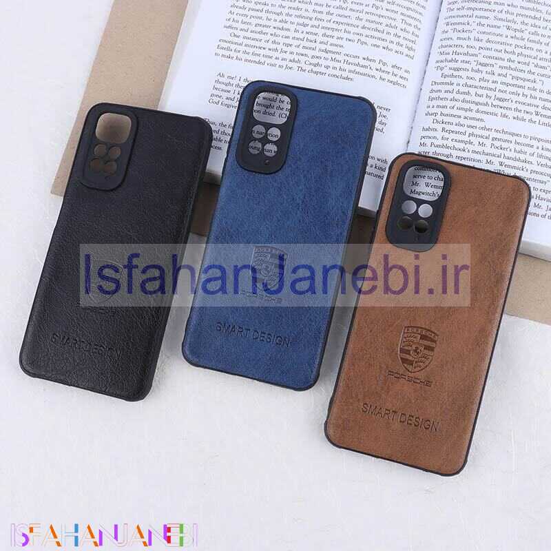 اصفهان جانبی-قاب چرمی Smart Design شیائومی Redmi Note 11 / 11S 4G طرح Porsche محافظ لنزدار