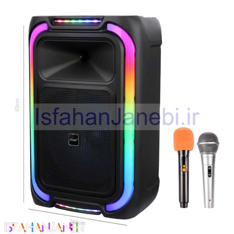 اصفهان جانبی-اسپیکر چمدانی بلوتوثی برودو BTS-1890 + میکروفون