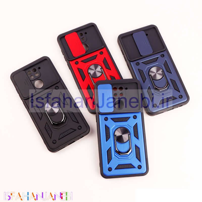 اصفهان جانبی-قاب ضد ضربه محافظ لنزدار کشویی هولدر دار بتمن Xiaomi Redmi Note 9
