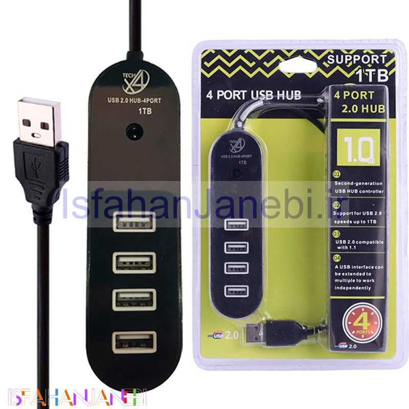 اصفهان جانبی-هاب 4 پورت USB 2.0 ایکس فورتک X402