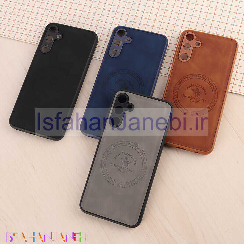 اصفهان جانبی-قاب چرمی Polo & Racquet Club سامسونگ Galaxy A15 طرح مگ سیف محافظ لنزدار