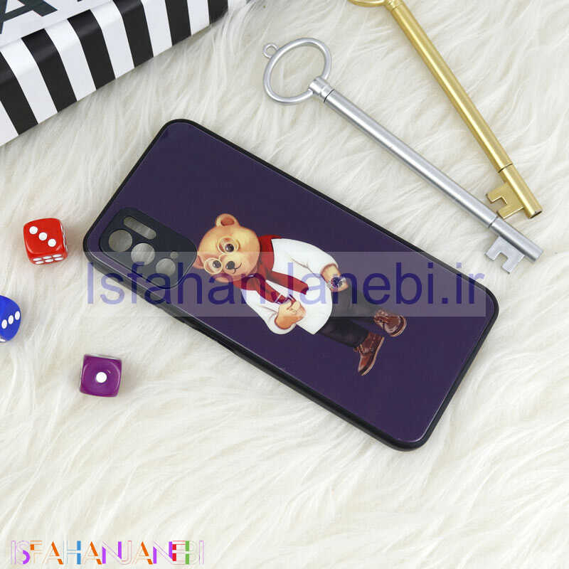 اصفهان جانبی-قاب محافظ لنزدار پشت گلسی طرحدار Baron شیائومی Xiaomi Poco M3 Pro