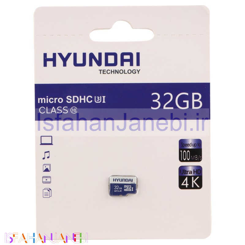 اصفهان جانبی-رم میکرو 32 گیگ هیوندای Hyundai A1 V30 U3 C10 100MB/s