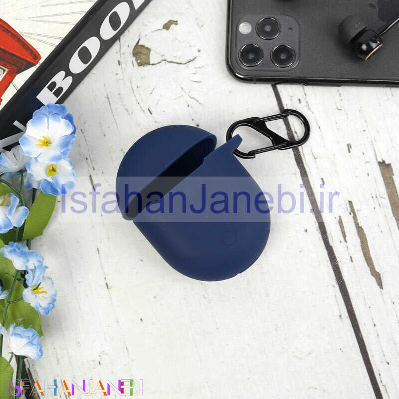 اصفهان جانبی-کاور محافظ سیلیکونی هندزفری Xiaomi Redmi Mi AirDots 3 Pro + آویز قلاب