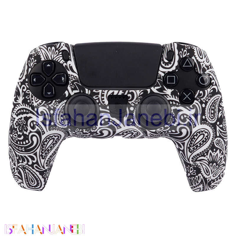 اصفهان جانبی-روکش دسته بازی PS5 طرح گل زمینه مشکی کد 2
