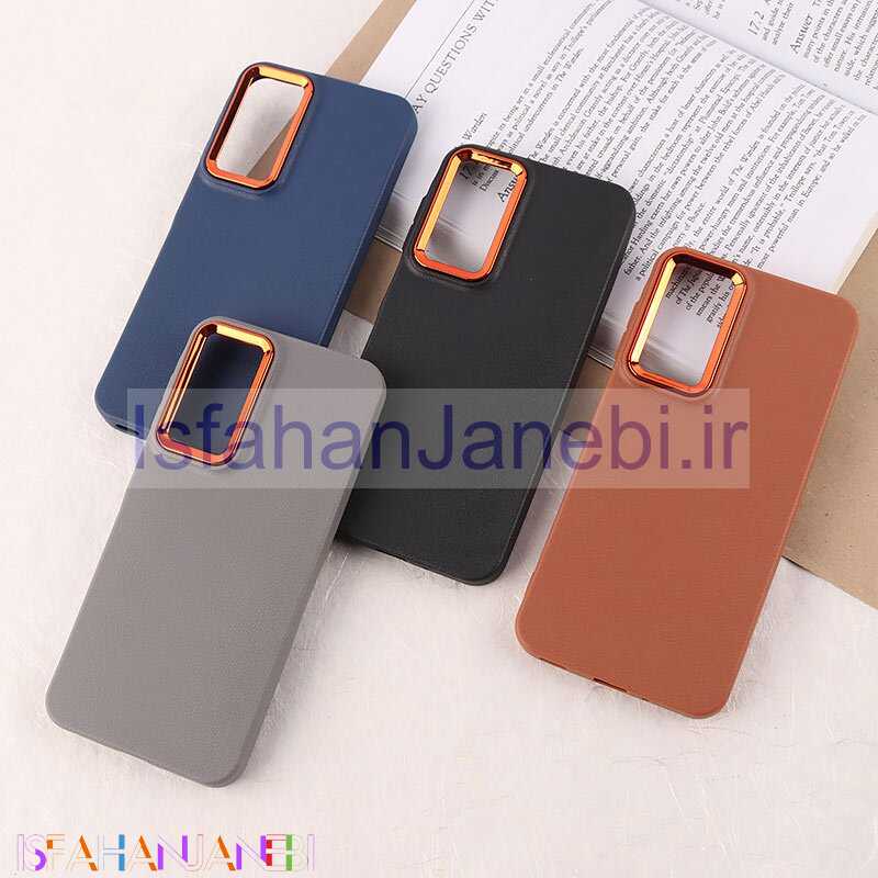 اصفهان جانبی-قاب چرمی ژله ای سامسونگ Galaxy A16 4G / A16 5G دور محافظ متال