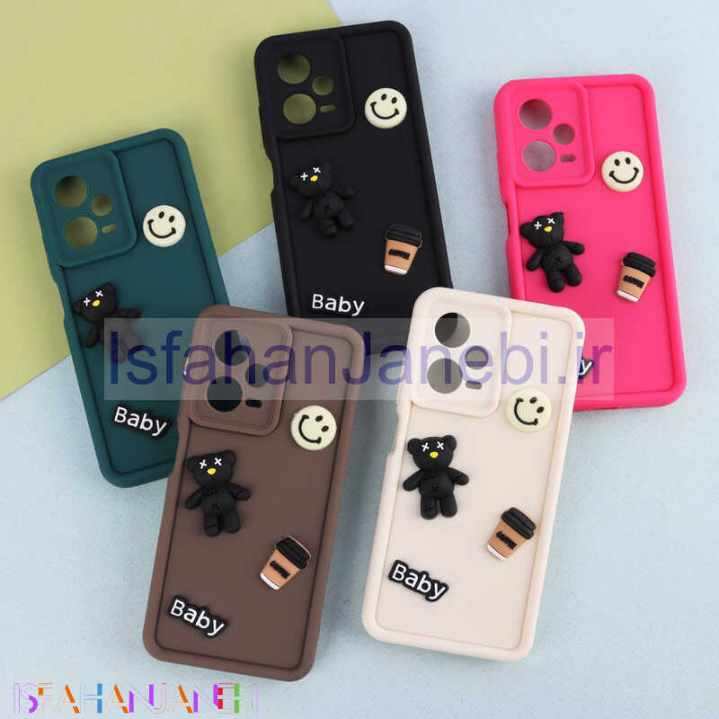 اصفهان جانبی-قاب سیلیکونی Fashion Case عروسک برجسته ریز محافظ لنزدار Xiaomi Redmi Note 12 Pro 5G