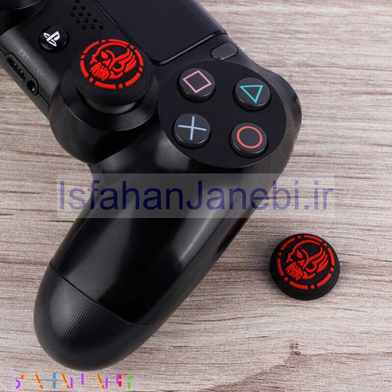 اصفهان جانبی-روکش آنالوگ دسته بازی Play Station/XBOX طرح Skull مشکی قرمز