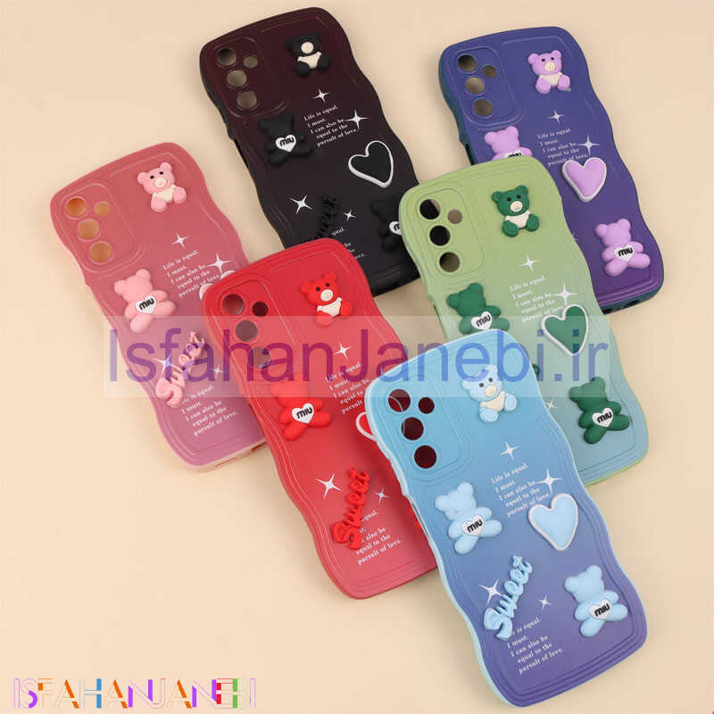 اصفهان جانبی-قاب رنگی مات عروسک برجسته محافظ لنزدار Samsung Galaxy A14 4G / A14 5G