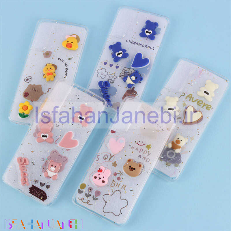 اصفهان جانبی-قاب ژله ای شفاف عروسک برجسته Samsung Galaxy S21 FE 5G