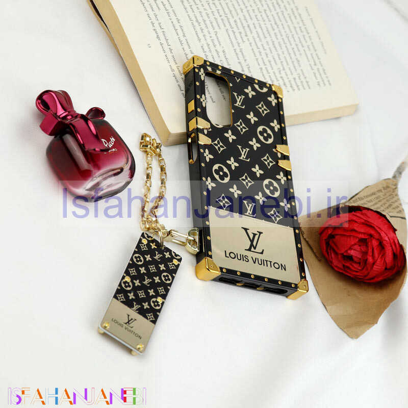 اصفهان جانبی-قاب فانتزی صندوقی LV مشکی طلایی + آویز دستی Xiaomi Redmi Note 11 / 11S