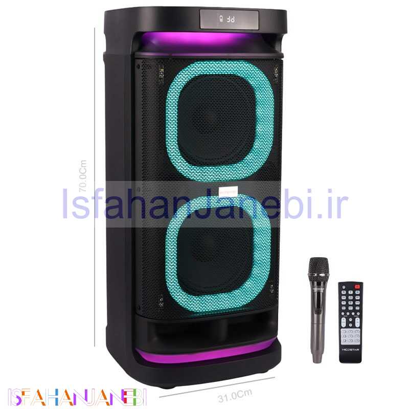 اصفهان جانبی-اسپیکر چمدانی بلوتوثی هایکو استار Party Box HPS-8116 + میکروفون و ریموت کنترل