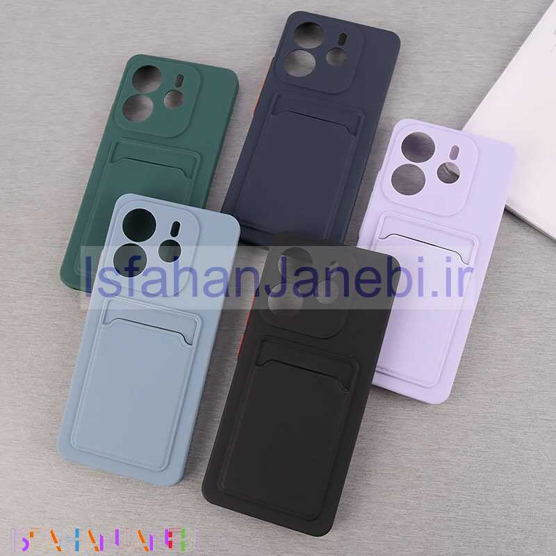 اصفهان جانبی-قاب سیلیکونی جاکارتی دار شیائومی Redmi Note 14 محافظ لنزدار