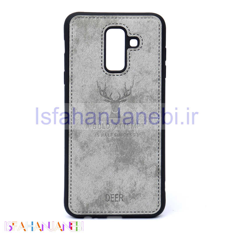 اصفهان جانبی-قاب چرمی طرح گوزن Samsung A6 Plus طوسی