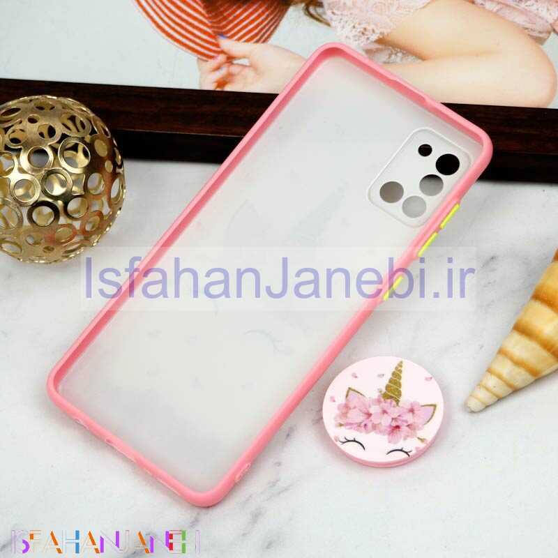 اصفهان جانبی-قاب PC محافظ لنز دار طرح یونیکورن + پاپ سوکت Samsung Galaxy A31