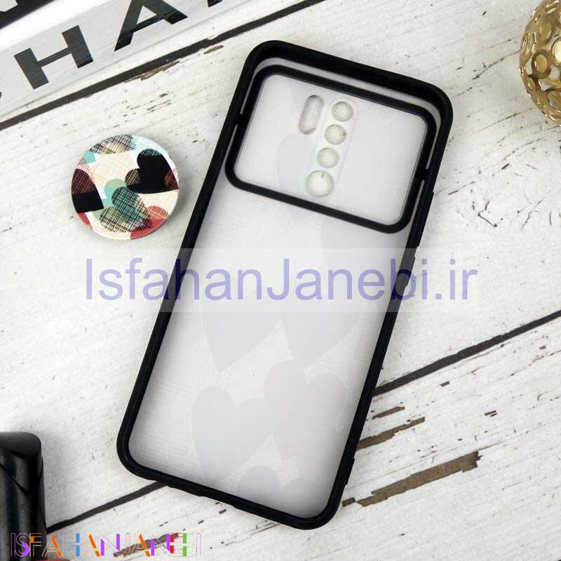 اصفهان جانبی-قاب طرحدار محافظ لنزدار کشویی + پاپ سوکت طرح قلبی شیائومی Redmi 9 سری B