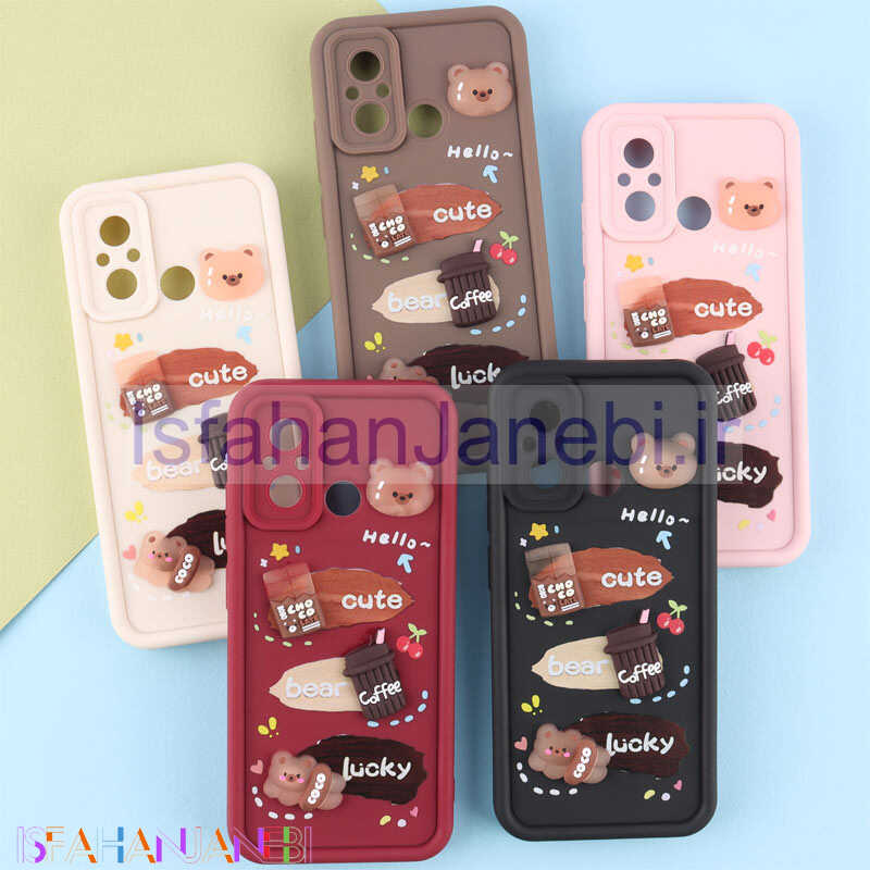 اصفهان جانبی-قاب سولید کیس عروسکی پاستیلی محافظ لنزدار Xiaomi Redmi 12C