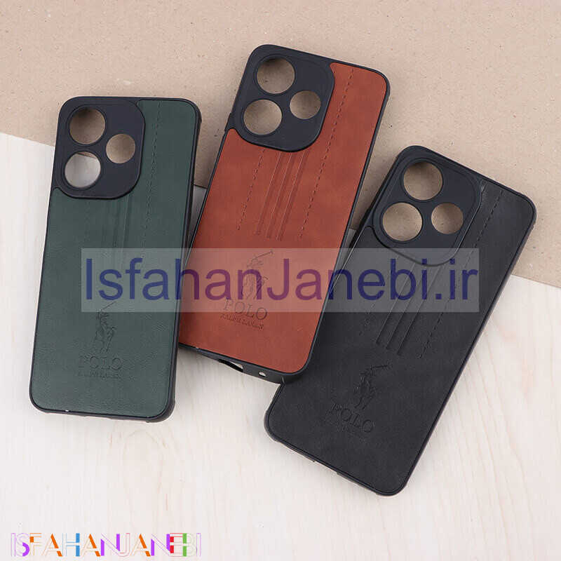 اصفهان جانبی-قاب چرمی Polo Ralph Laren شیائومی Poco M6 4G محافظ لنزدار