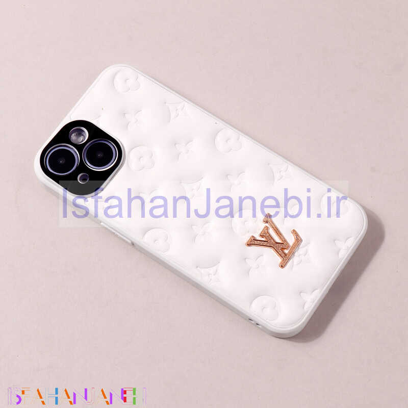 اصفهان جانبی-قاب پافر چرمی LV محافظ لنزدار iPhone 14