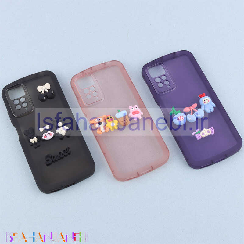 اصفهان جانبی-قاب متال ژله ای عروسک برجسته محافظ لنزدار Xiaomi Redmi Note 11 Pro / Note 11 Pro Plus 5G (India) سری M