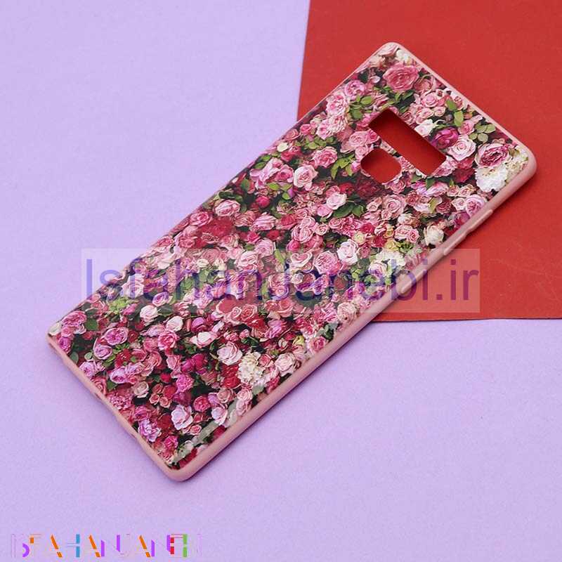 اصفهان جانبی-قاب فانتزی برجسته صورتی طرح گل سامسونگ Note 9