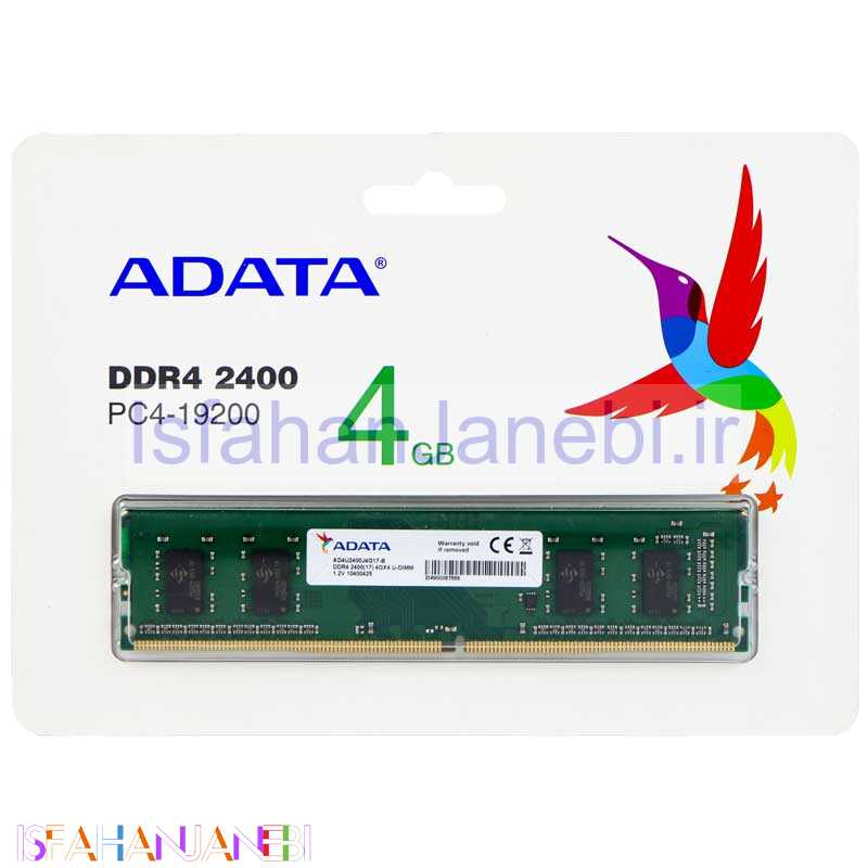 اصفهان جانبی-رم کامپیوتر ADATA PC4-19200 4GB DDR4 2400MHz