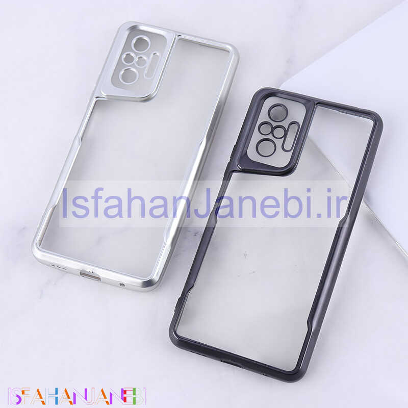 اصفهان جانبی-قاب ژله ای شفاف شیائومی Redmi Note 10 Pro 4G طرح تیتانیوم محافظ لنزدار