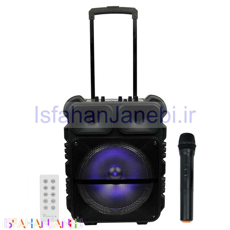 اصفهان جانبی-اسپیکر چمدانی بلوتوثی رم و فلش خور KTS-1163 + میکروفون و ریموت کنترل