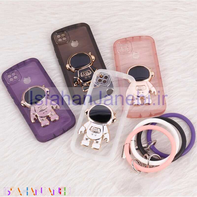 اصفهان جانبی-قاب استند آدمکی محافظ لنزدار + آویز دستی Xiaomi Redmi 9C / 10A