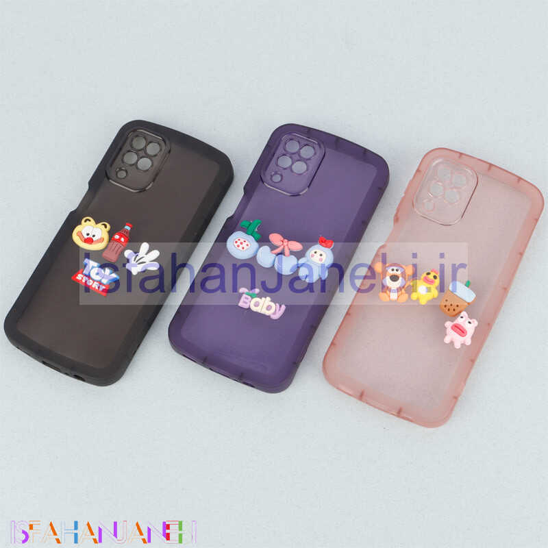 اصفهان جانبی-قاب متال ژله ای عروسک برجسته محافظ لنزدار Samsung Galaxy A12 / M12