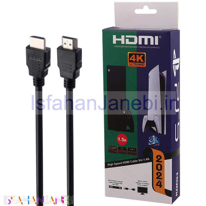 اصفهان جانبی-کابل HDMI 2024 4K 1.5m کنسول بازی PS5 و XBOX