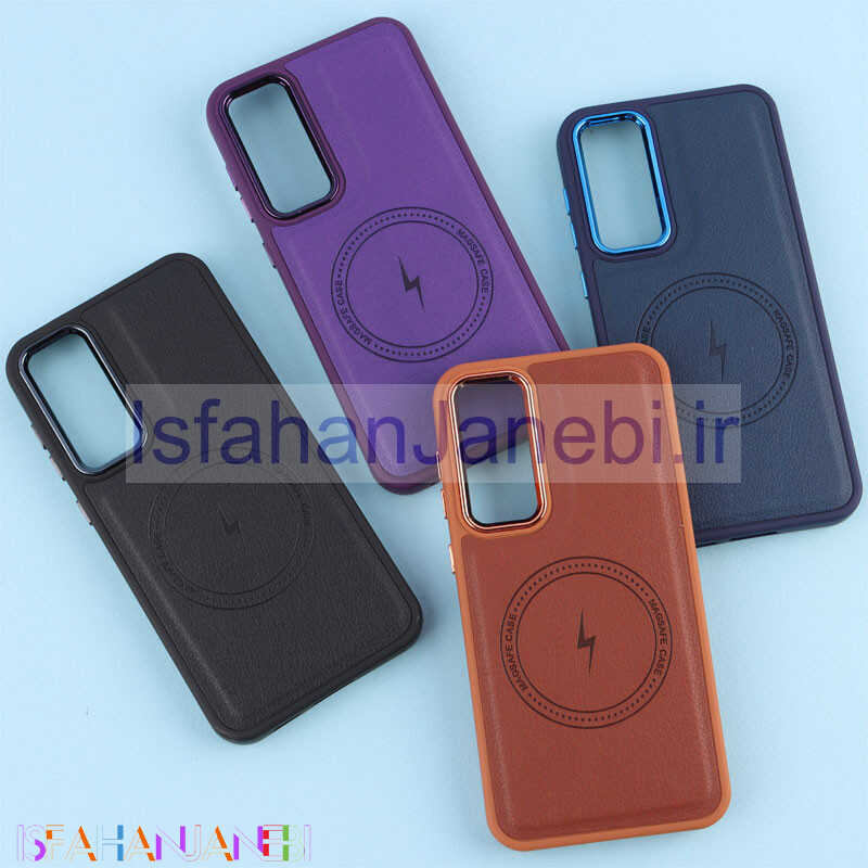 اصفهان جانبی-قاب چرمی مگ سیف سامسونگ Galaxy S23 FE 5G متال ایرون