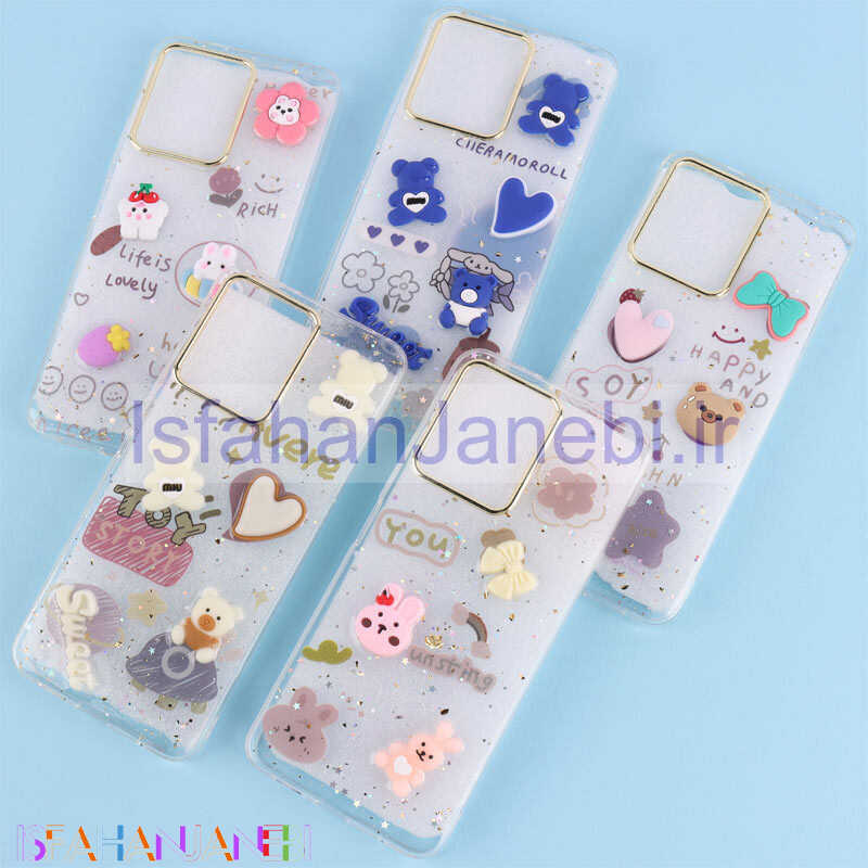 اصفهان جانبی-قاب ژله ای شفاف عروسک برجسته Xiaomi Redmi Note 12 4G