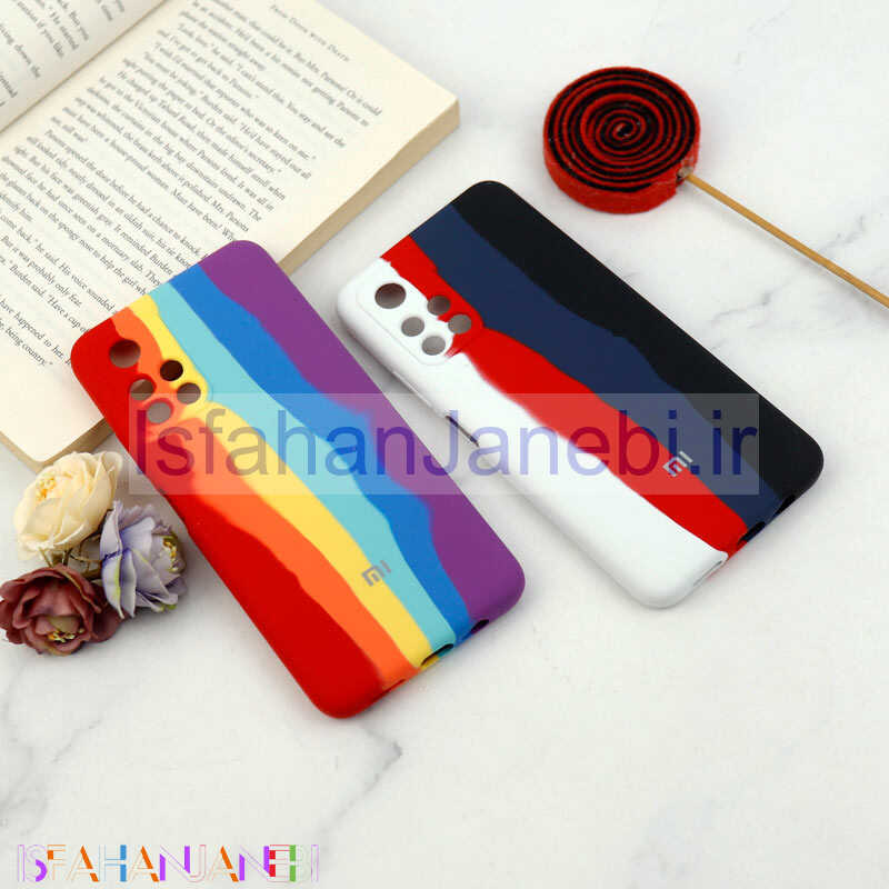 اصفهان جانبی-قاب سیلیکونی اورجینال رنگین کمانی محافظ لنزدار Xiaomi Poco M4 Pro