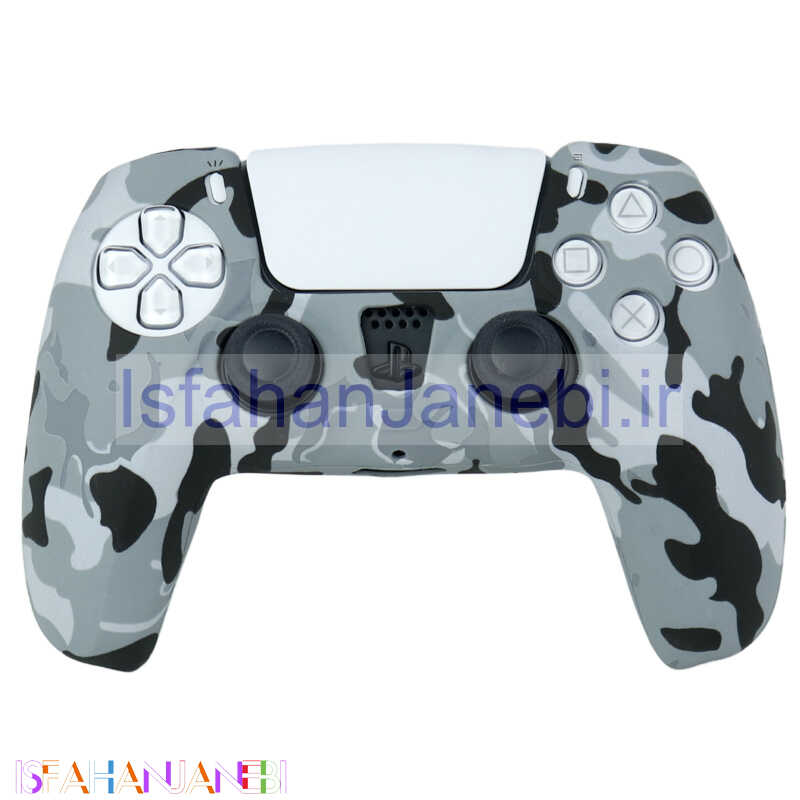 اصفهان جانبی-روکش دسته بازی PS5 طرح چریکی مشکی طوسی کد 2