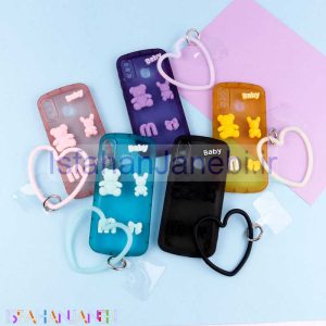 اصفهان جانبی-قاب برجسته عروسکی محافظ لنزدار + آویز قلبی Samsung Galaxy A20 / A30