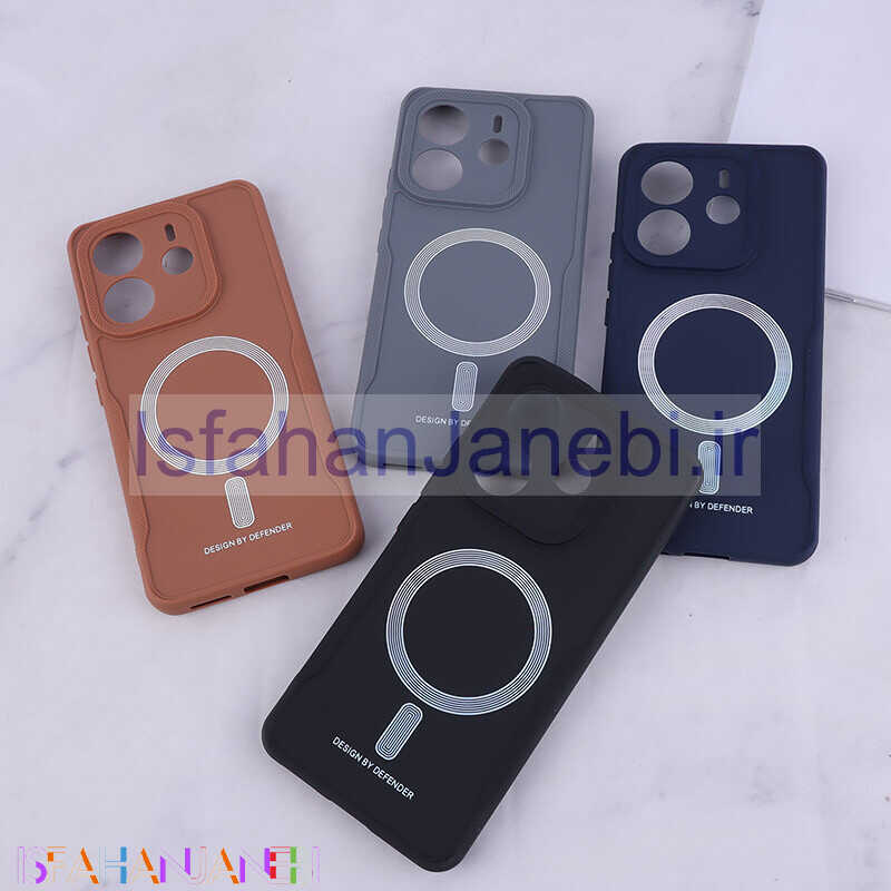 اصفهان جانبی-قاب ژله ای Design By Defender شیائومی Redmi Note 14 طرح مگ سیف محافظ لنزدار
