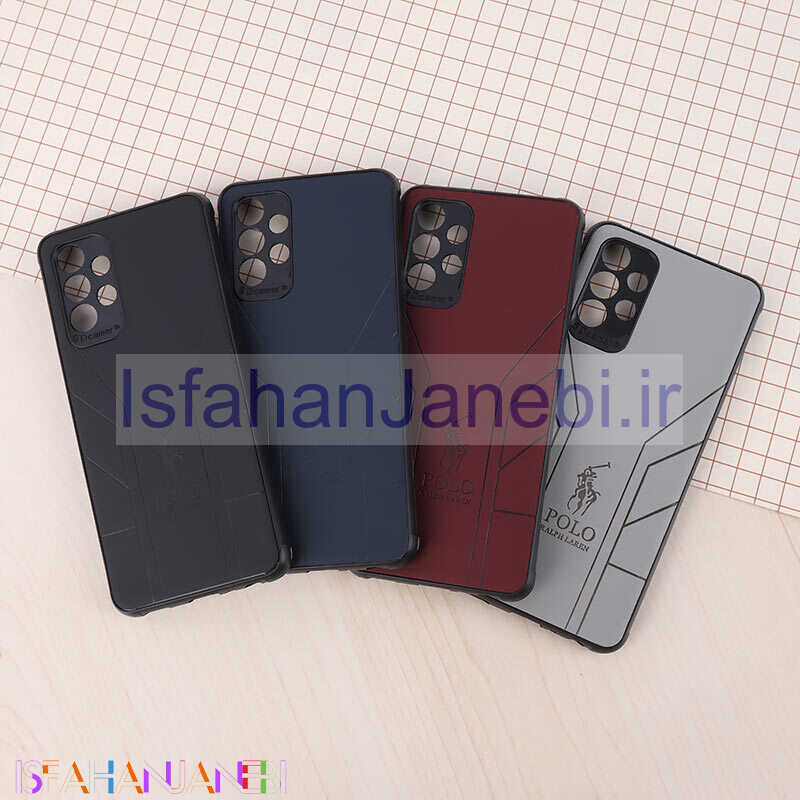 اصفهان جانبی-قاب چرمی Polo Ralph Laren سامسونگ Galaxy A32 4G طرح دار محافظ لنزدار