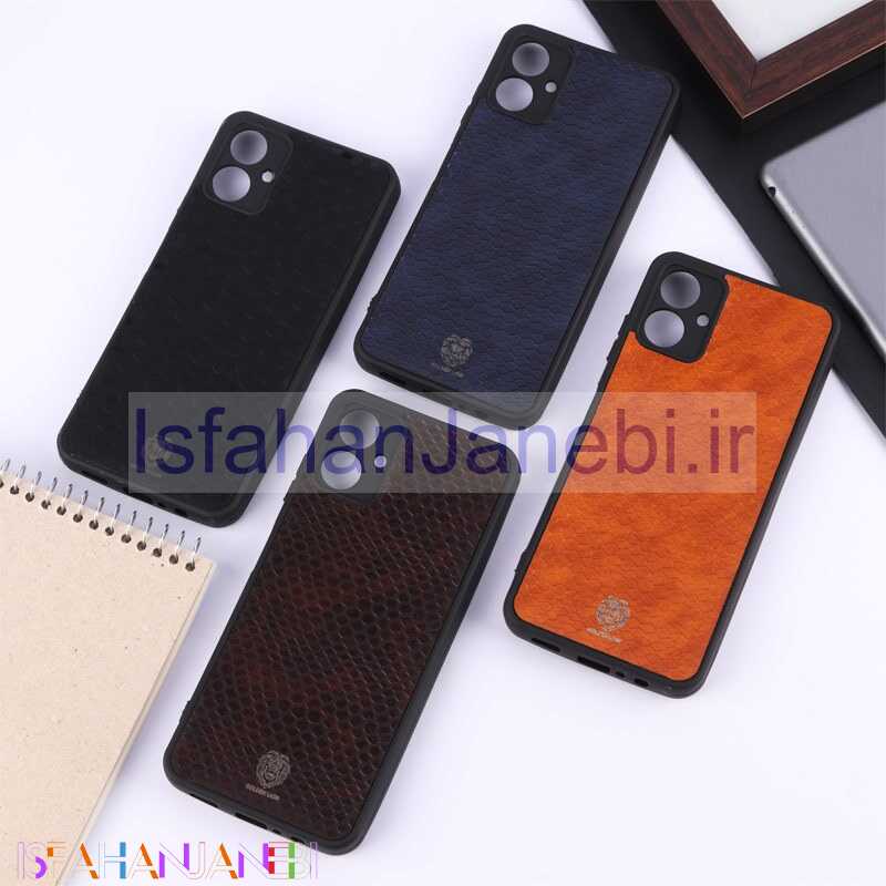 اصفهان جانبی-قاب چرمی پوست ماری Golden Lion سامسونگ Galaxy A06 محافظ لنزدار