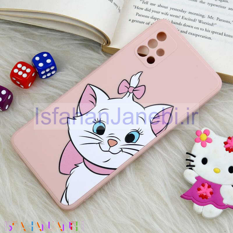 اصفهان جانبی-قاب سیلیکونی عروسکی محافظ لنزدار طرح گربه اشرافی Samsung Galaxy A51