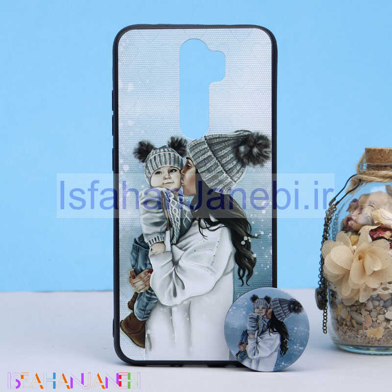 اصفهان جانبی-قاب طرحدار + پاپ سوکت Xiaomi Redmi Note 8 Pro کد5 سری B