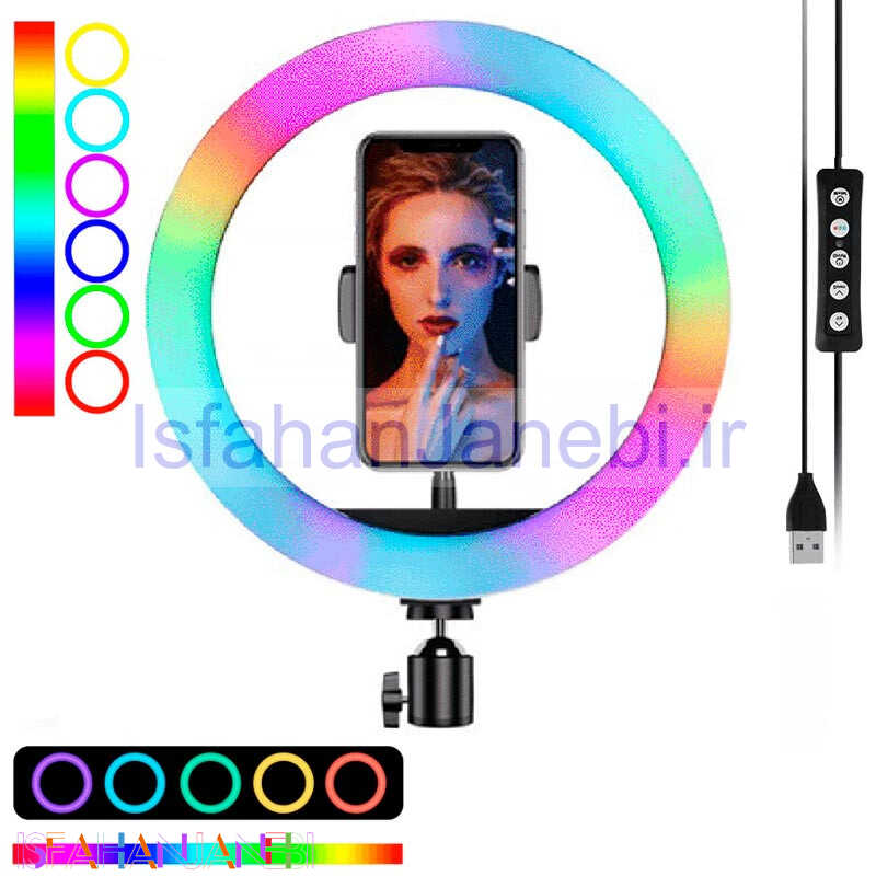 اصفهان جانبی-رینگ لایت "MJ26 Soft Ring Light RGB LED 10